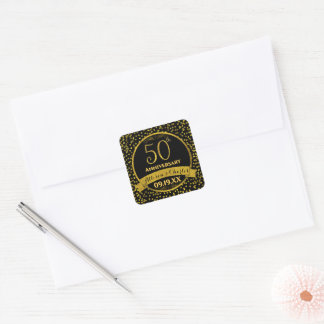 Sticker Carré Noces d'or 50 ans de mariage 