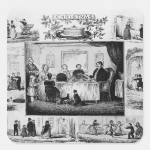 Sticker Carré Noël