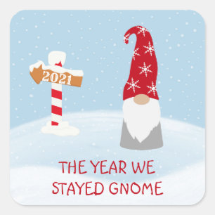 Sticker Carré Noël 2020 L'année où nous sommes restés Gnome