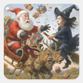 Sticker Carré Noël Action de grâces et crash d'Halloween (Devant)