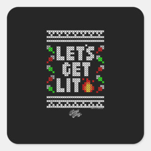 Sticker Carré Noël amusant - Laissons-nous s'éclairer