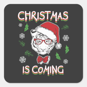 Sticker Carré Noël arrive