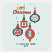 Sticker Carré Noël atomique du milieu du siècle (Devant)