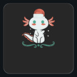 Sticker Carré Noël Axolotl Kawaii<br><div class="desc">Noël Axolotl Kawaii</div>
