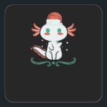 Sticker Carré Noël Axolotl Kawaii<br><div class="desc">Noël Axolotl Kawaii</div>