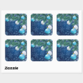 Sticker Carré Noël blanc fascinant (Feuille)