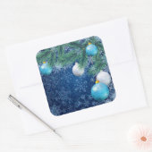 Sticker Carré Noël blanc fascinant (Enveloppe)