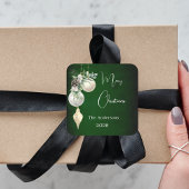 Sticker Carré Noël blanc or vert