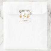 Sticker Carré Noël Boho Merry Little Baby shower (Sac)