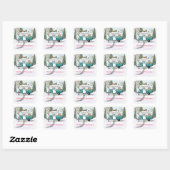 Sticker Carré Noël campeur (Feuille)