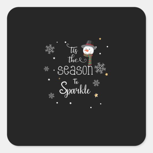Sticker Carré Noël C'Est La Saison Pour Éclater (Devant)