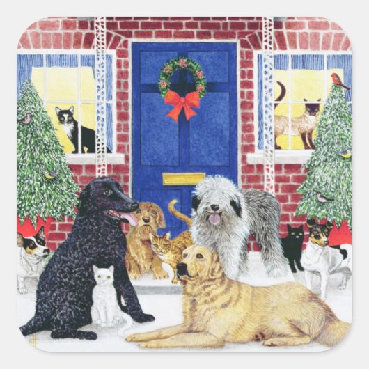 Sticker Carré Noël chaud (Devant)