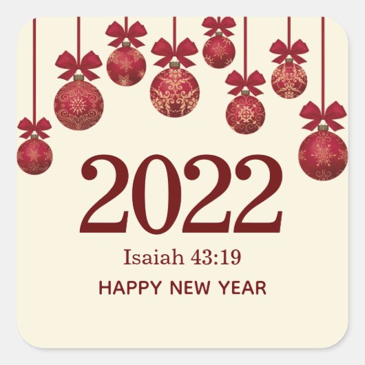 Sticker Carré Noël chrétien 2022 Bonne année (Devant)