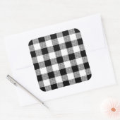Sticker Carré Noël classique Buffalo chèque plaid motif B&W (Enveloppe)