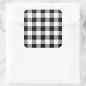 Sticker Carré Noël classique Buffalo chèque plaid motif B&W (Sac)