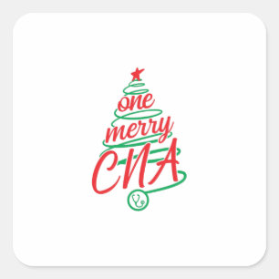 Sticker Carré Noël CNA une joyeuse infirmière certifiée