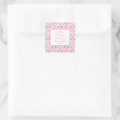 Sticker Carré Noël Coquette Rose (Sac)