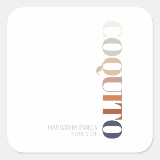 Sticker Carré Noël Coquito moderne (Devant)