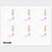 Sticker Carré Noël Coquito moderne (Feuille)