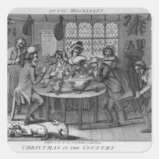 Sticker Carré Noël dans le pays (Devant)