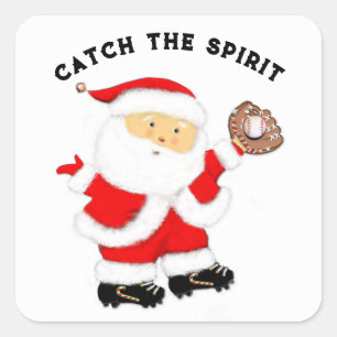 Sticker Carré Noël de baseball