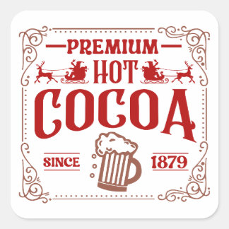 Sticker Carré Noël de cacao chaud Premium