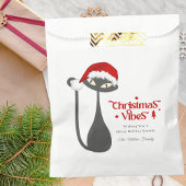 Sticker Carré Noël de chat noir atomique rétro