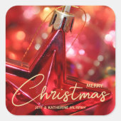 Sticker Carré Noël de l'ornement étoilé (Devant)