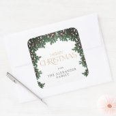 Sticker Carré Noël de Mistletoe hiver (Enveloppe)