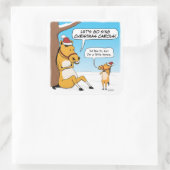 Sticker Carré Noël de petit cheval mignon et drôle (Sac)