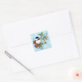 Sticker Carré Noël de poulet d'hiver (Enveloppe)