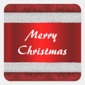 Sticker Carré Noël de velours rouge (Devant)