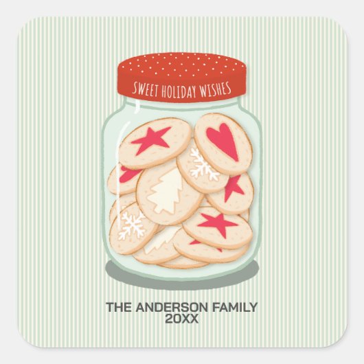 Sticker Carré Noël des voeux de Noël (Devant)