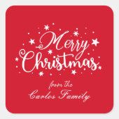 Sticker Carré Noël écriture simple (Devant)