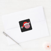 STICKER CARRÉ **NOËL ÉMOJI** BÂTIMENTS AVEC PORC DE NOËL (Enveloppe)