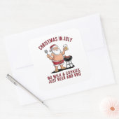 Sticker Carré Noël en juillet : Pas de lait, pas de biscuits, ju (Enveloppe)