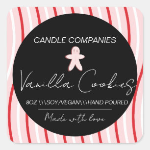 Sticker Carré Noël en pain d'épice fabricant de bougies