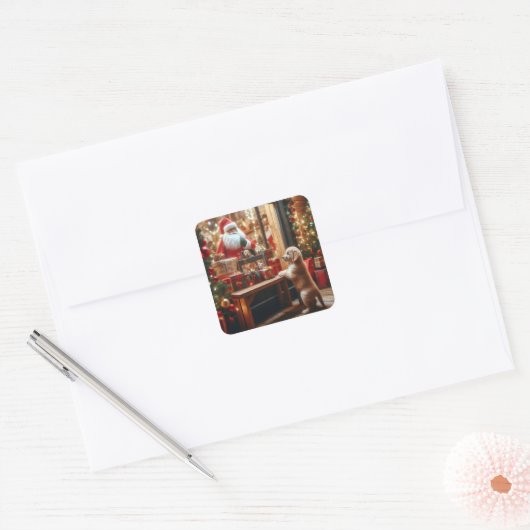 Sticker Carré Noël et voeux (Enveloppe)