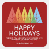 Sticker Carré Noël Géométrique moderne (Devant)