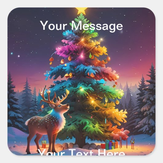 Sticker Carré Noël hiver Wonderland (Devant)