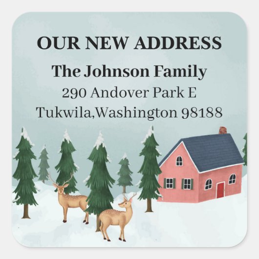 Sticker Carré Noël hiver Wonderland Moving (Devant)