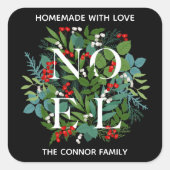 Sticker Carré NOEL Holly Berries Noël maison (Devant)