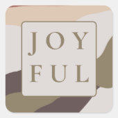 Sticker Carré Noël Joyeux Abstrait rétro (Devant)