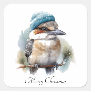 Sticker Carré Noël Kookaburra, personnalisable