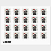 Sticker Carré Noël labrador noir (Feuille)