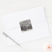 Sticker Carré Noël : "Les Compliments de la saison" (Enveloppe)