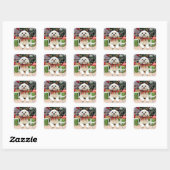 Sticker Carré Noël - Lhassa Apso - Muffie (Feuille)