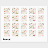 Sticker Carré Noël mignon (Feuille)
