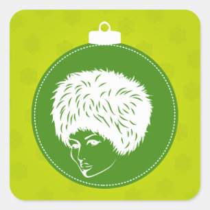Sticker Carré Noël Modish Lime