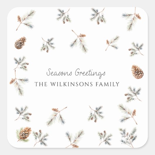 Sticker Carré Noël naturel foire photo Noël (Devant)